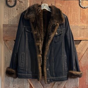 Faux Fur Lined Denim Jacket